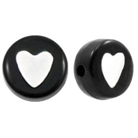 Standard Herz schwarze Perle (weißes Herz) +0,50 €