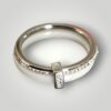 Doppelt Ring Silber mit Titan Weiss